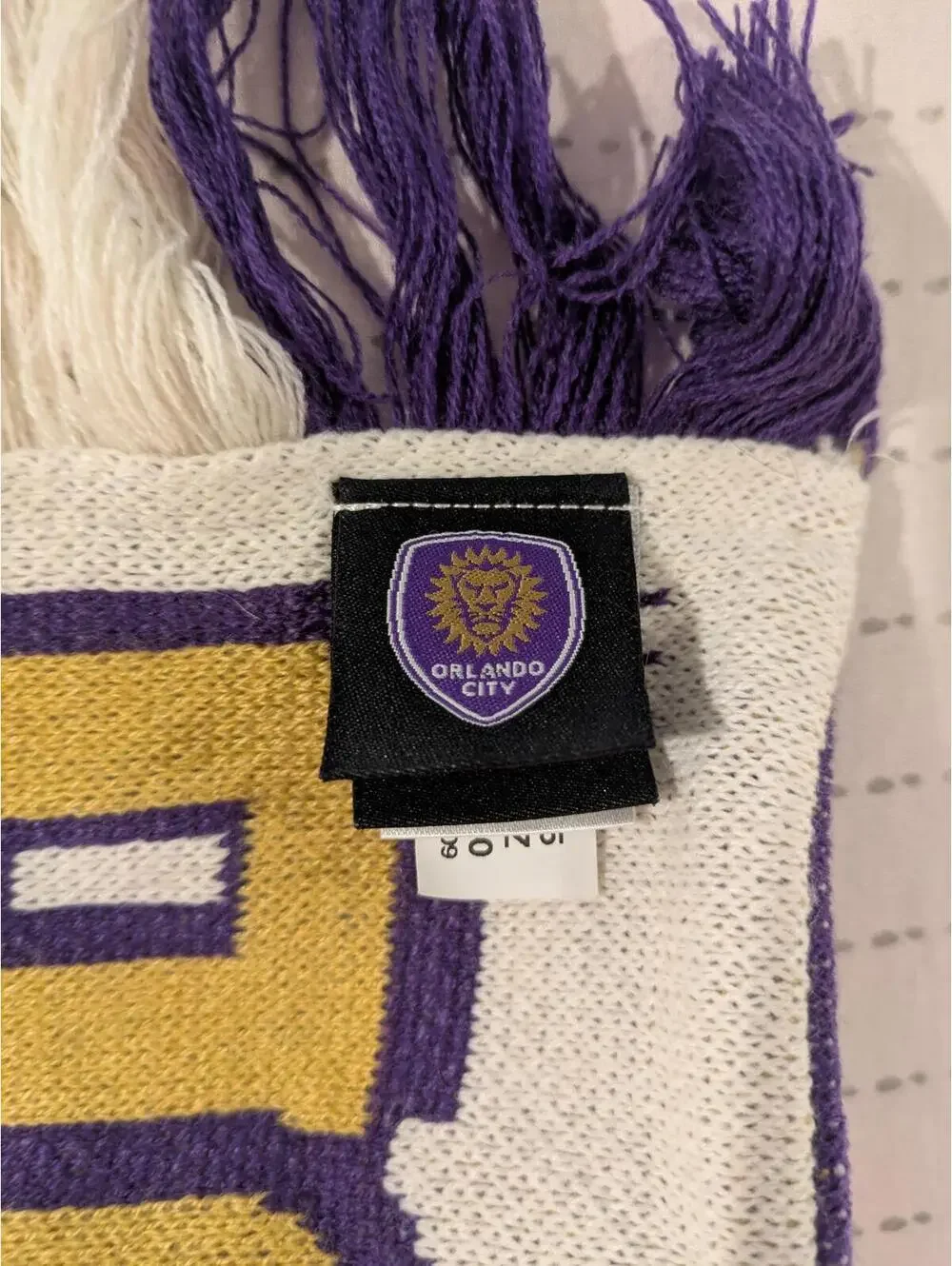 Adidas Orlando City Sc Jacquard Scarf Gold & Purple One Size